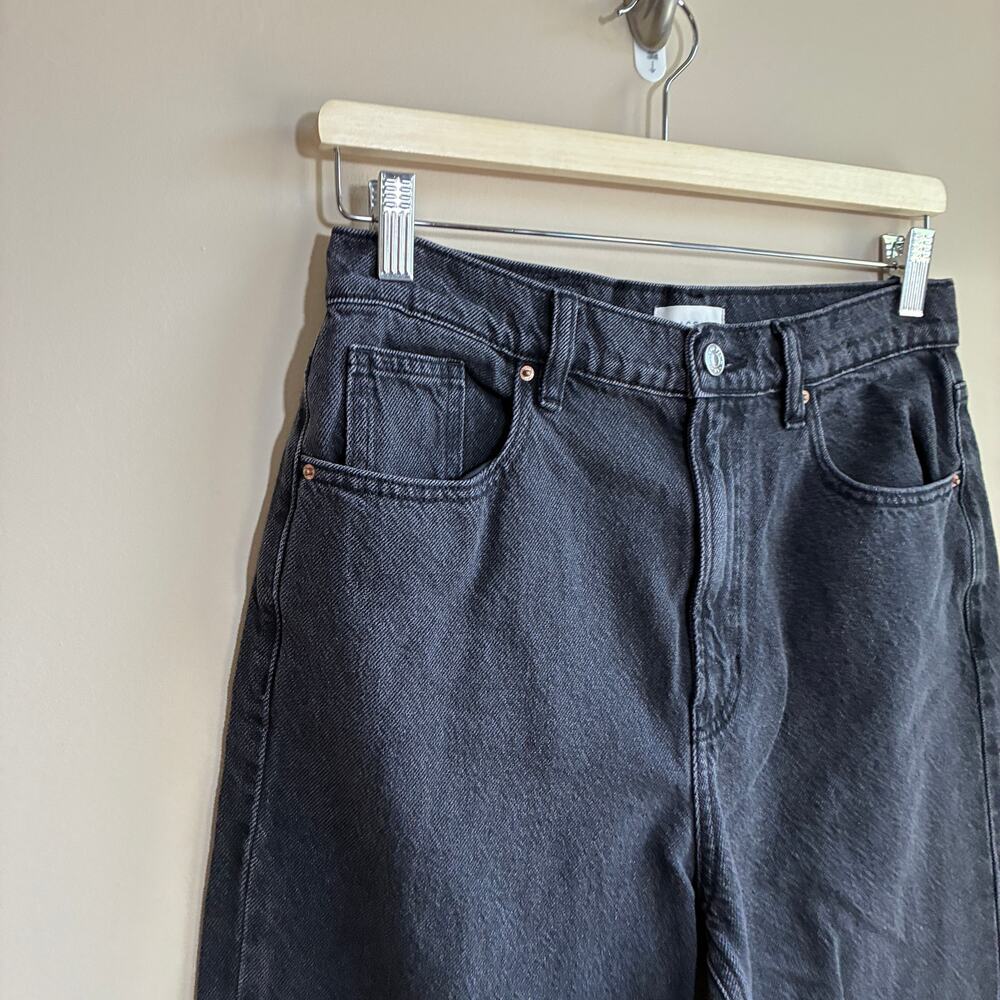 Pacsun nora wide leg black jeans raw hem women's size 28 100% cotton pants - Picture 3 of 9